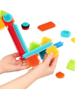 Battat- Bristle Blocks- STEM Interlocking Building Blocks- 50 pc Playset- Developmental Toys for Toddlers & Kids- Basic Builder Bucket- 2 Years + 50 pcs 19 71lp0A lWgS