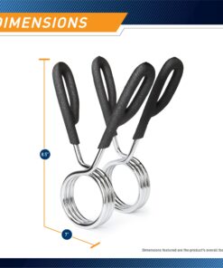 Marcy Weightlifting Accessory Spring Clip Collars for Weight Bar and Dumbbell Handles, Sold in Pair Olympic Bar 13 71lq94Nzi9L