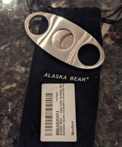 Alaska Bear® Cigar Cutter Stainless Steel Guillotine Double Cut Blade in Black Gift Pouch 39 71lqWWS7Q2L