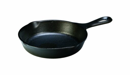 Lodge 6-1/2 Inch Cast Iron Pre-Seasoned Skillet – Signature Teardrop Handle - Use in the Oven, on the Stove, on the Grill, or Over a Campfire, Black 6.5 Inch