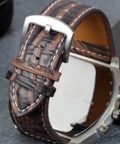 Men's Watch Oversize Steampunk Dual Time Zone Four Dial Big Face Soft Leather Band Policy Army Compass Thermometer Decorative Dial Cool Wrist Watch Christmas brown 19 71lse9Z FiL