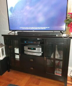 SIMPLIHOME Artisan SOLID WOOD 53 Inch Wide Transitional TV Media Stand in Black for TVs up to 60 Inches, For the Living Room and Entertainment Center Tall TV Media Stand 60 71lt44xWJBL
