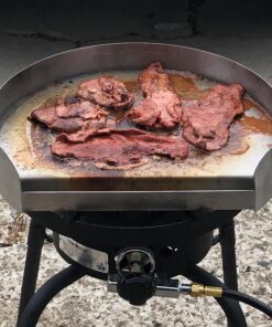 Little Griddle KQ-17-R Stainless Steel Outdoor BBQ Griddle, 17 x 14, For Charcoal Kettle and Kamado Grills, Fun to Use, Easy to Clean 32 71lt4rsvzGL