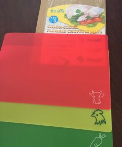 New Star Foodservice 28690 Flexible Cutting Board, 9.5-Inch by 14-Inch, Assorted Colors, Set of 3 22 71luX1GaBdL