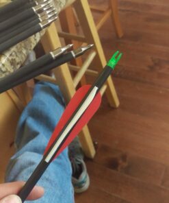 ANTSIR 30 Inch Carbon Arrows Practice Targeting Arrows with Removable Tips for Compound and Recurve Bow(Pack of 12) A-Red White 37 71lvRhX3swL