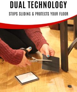 SlipToGrip Non Slip Furniture Gripper Pads | Non Skid Surface Pads Stop Sliding | Pre-Scored Multi Pack with 3/8" Felt Core (8 Pads) | Create Custom Sizes 4", 2", 1" | Anti Slip Rubber Protects Floors Square 8 pack 25 71lvu7a43UL