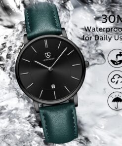BEN NEVIS Watch, Mens Watch, Minimalist Fashion Simple Wrist Watch Analog Date with Leather Strap GreenBlack 10 71lvvzQpXhL