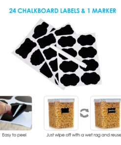 Vtopmart Large Food Storage Containers 5.2L / 176oz, 4 Pieces BPA Free Plastic Airtight Food Storage Canisters for Flour, Sugar, Baking Supplies, with 4 Measuring Cups and 24 Labels, Blue 5.2L--4.7quart 31 71lwTHXp9kL