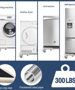 SPACECARE Mobile Roller with 4 Locking Wheels - Adjustable Furniture Dolly Washing Machine Stand Refrigerator Base Moving Cart Off White 31 71lwTI2psGL