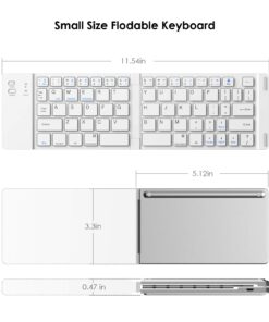 IKOS Folding Bluetooth Wireless Keyboard Slim Pocket Portable Travel Foldable Full Size Keyboard with Stand Holder for iPhone6-13 Max iPad Mini/Pro/Air, iOS Android Windows Laptop Smartphone/Tablet 31 71lwfGcRZqL