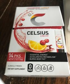 CELSIUS On-the-Go Powder Stick Packs, Cranberry Lemon, 0.18 Ounce - 14 Count (Pack of 1) OTG Cranberry Lemon 16 71lwj2d8pPL
