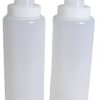 SET of 3, 32 Oz. (Ounce) Large Clear Squeeze Bottle, Condiment Squeeze Bottle, Open-tip, Wide Screw-on Spout, Polyethylene Durable Plastic, Diner Style.