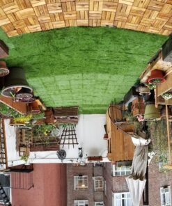 GOLDEN MOON Turf Grass, Artificial Grass, Tile Interlocking and Self-Draining Mat for Patio, Indoor Outdoor, 1x1 ft, 1.5 in Pile Height, 9 Pack 9 Tiles(9 sq ft) 55 71lxJfRJ6BL