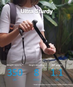 REHAND Walking Cane - Foldable, Adjustable, Collapsible Walking Canes for Men & Women, Pivot Tip, with Travel Bag | Walking Sticks for Seniors & Adults Ocean Blue 66 71lxwGR3g6L