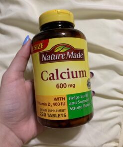 Nature Made Calcium 600 mg with Vitamin D3, Dietary Supplement for Bone Support, 220 Tablets Unflavored 220 Count (Pack of 1) 36 71lxyvsg7UL