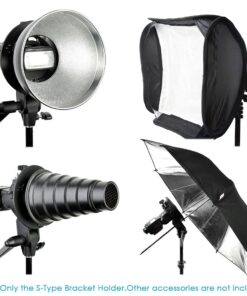 Neewer S-Type Bracket Holder with Bowens Mount for Speedlite Flash Snoot Softbox Beauty dish Reflector Umbrella 38 71lyEl4vMxL