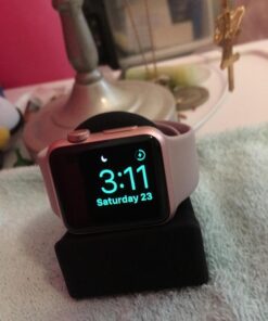 Orzly Charging & Display Stand Designed for ALL series of Apple Watch SE & ALL screen sizes CompactStand BLACK 73 71lyM7GiVjL