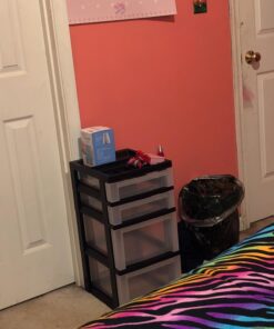 IRIS USA, Inc 116827 Mini Chests,4-Drawer,12-1/16-Inch x14-1/4-Inch x26-7/16-Inch ,Clear/Black 33 71m sV3IcL