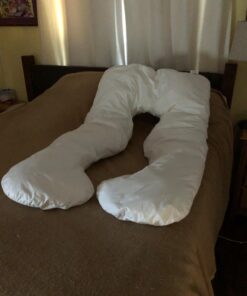 Pregnancy Pillow, Full Body Maternity Pillow with Contoured U-Shape by Bluestone, Back Support 60 x 35 x 7" Pillow & Pillowcase White 45 71m0cKLDCDL