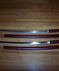 Ace Martial Arts Supply Handmade Japanese Shirasaya Samurai Katana Sharp Sword-Kenshin Burgundy 71 71m1FMV4hcL