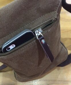 Berchirly Small Vintage Canvas Leather Messenger Crossbody Bag Pack Organizer Medium Coffee 18 71m1Gl xe2L