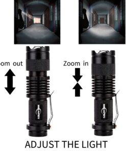 MIKAFEN 5Pack Flashlights Mini Led Flashlight 300lm 3 Modes (Light - Low Light - Strobe) Adjustable Focus Zoomable Flashlight 5 Colors 19 71m1NrnXaNL