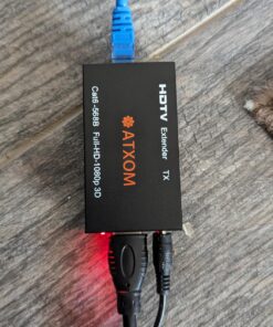 ATXOM HDMI Over Ethernet Extender, Over Cat 5e/6/7 LAN Cable, Up to 200Ft, Full HD 1080P @ 60HZ, EDID Copy, Dolby Digital/DTS Compatible, High Resolution Signal, Balun Transmitter and Receiver 70 71m34sNRL