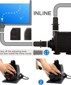 Simple Deluxe 1056GPH 276W Submersible Pump With 15' Cord, Water Pump For Fish Tank, Hydroponics, Aquaponics, Fountains, Ponds, Statuary, Aquariums & Inline 1056 GPH 23 71m4Idf2ymL