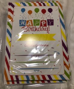 36 Happy Birthday Party Invitations with Envelopes with Multi Color Confetti Rainbow Theme Fill In Card Invites For Teens Kids Girls Boys Parties Favor Supplies Decorations 15 71m6czKUuDL