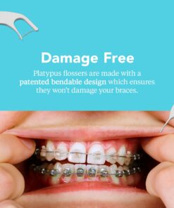Platypus Orthodontic Flossers for Braces – Unique Structure Fits Under Arch Wire, Floss Entire Mouth in Less Than Two Minutes, Increases Flossing Compliance Over 84% - 30 Count Bag (Pack of 2) Unflavored 30 Count (Pack of 2) 14 71m7oczDO5L