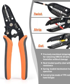 iCrimp Ratchet Wire Crimping Tool Set w/ 5 Interchangeable Jaws for Insulated and Non-Insulated Terminals AWG20-2, Wire Stripper included 21 71m8Zfc2yQL