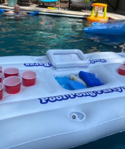 GoPong Original Pool Party Barge Floating Beer Pong Table with Cooler and Cup Holders 19 71m8yR ciPL