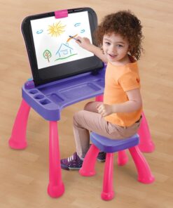 VTech Touch and Learn Activity Desk Deluxe, Pink Standard Packaging 23 71mA7C5iamL