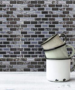 RoomMates StickTILES Traditional Marble Peel and Stick Backsplash Tiles - 4 Per Pack, Blue and White - TIL3229FLT 33 71mBQEY5tSL