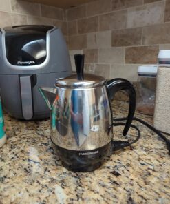 Farberware 2-4-Cup Electric Percolator coffee maker, Stainless Steel, Automatic Warm Function, FCP240 4 Cup 32 71mCCqUx3QL