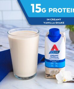 Atkins Gluten Free Protein-Rich Shake, Creamy/French Vanilla, Keto Friendly, (Packaging may vary) , 11 Fl Oz (Pack of 4) 9 71mCHGExhIL