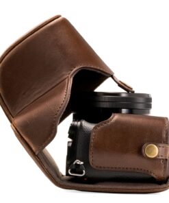 MegaGear "Ever Ready" Leather Camera Case – Easy to Install, Tripod and Peripheral Friendly Accessory – Compatible with Sony Alpha A6000, A6300 (Dark Brown) Dark Brown 21 71mD09YiXL