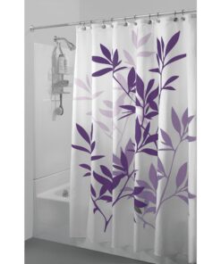 InterDesign Shower Curtain, Leaves, Purple 20 71mE777QErL