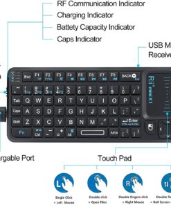 Rii 2.4G Mini Wireless Keyboard with Touchpad Mouse,Lightweight Portable Controller with USB Receiver Remote Control for Windows/ Mac/ Android/ PC/Tablets/ TV/Xbox/ PS3. X1-Black . 27 71mECENkICL