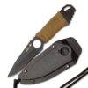 Master USA MU-1121 Series Tactical Fixed Blade Neck Knife, Half-Serrated Blade, 6-3/4-Inch Overall Cord Handle Olive Green 14 71mEFrIOt4L