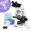 OMAX 40X-2000X LED Binocular Compound Lab Microscope w/ Double Layer Mechanical Stage + Blank Slides, Cover Slips, & Lens Cleaning Paper, M82ES-SC100-LP100 66 71mEkOh1duL 1