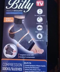 Bitly Plantar Fasciitis Socks for Women & Men - Best Foot & Ankle Compression Sleeve, Brace for Everyday Use - Provides Arch Support & Heel Pain Relief (Black, Large) Black 1 33 71mFVKauC3L