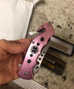 TAC Force TF-498 Series Spring Assist Folding Knife, Half-Serrated Blade, 4.5-Inch Closed Pink EMT 33 71mFbQpW5uL