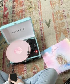 Victrola Vintage 3-Speed Bluetooth Portable Suitcase Record Player with Built-in Speakers | Upgraded Turntable Audio Sound| Includes Extra Stylus | Turquoise, Model Number: VSC-550BT-TQ 36 71mH0Tq67eL