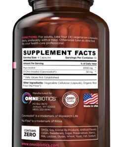 Myo-Inositol Plus & D-Chiro-Inositol | PCOS Supplement | Helps Promote Hormone Balance and Support Ovarian Function | Natural Fertility Supplements (120 Capsules) 20 71mHhqecGSL
