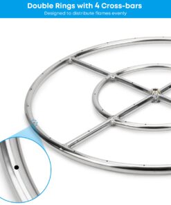 Alternative view of Stanbroil 24 Inch Round Fire Pit Burner Ring for Natural Gas & Propane Fire Pit Fireplace - 304 Stainless Steel Fire Pit Burner for Indoor & Outdoor, BTU 296,000 Max Round 24"
