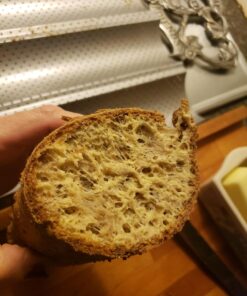 AMAGABELI GARDEN & HOME Nonstick Perforated Baguette Pan 15" x 13" for French Bread Baking 4 Wave Loaves Loaf Bake Mold Toast Cooking Bakers Molding 4 Gutter Oven Toaster Pan Cloche Waves Silver 4 Slots 41 71mJJVFyYPL