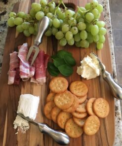 Teak Cutting Board - Rounded Rectangle Chopping Board With Centered Handle (18 x 12 x .75 in.) - By Teakhaus 5 71mK7JDriOL