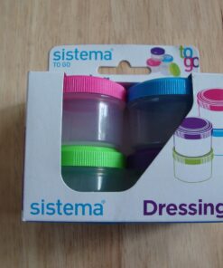 Sistema 4-Piece Salad Dressing and Condiment Containers with Lids for Lunch, Dishwasher Safe, 1.18-Ounce, Assorted 38 71mK7QkUfL
