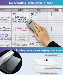 Dry Erase Monthly Extra Large White board Calendar for Wall, 38" by 50", Jumbo Laminated Erasable One Month Whiteboard Calendar, Huge Oversized Blank 30-Day Poster with Lines and Squares 26 71mM3XXUPiL